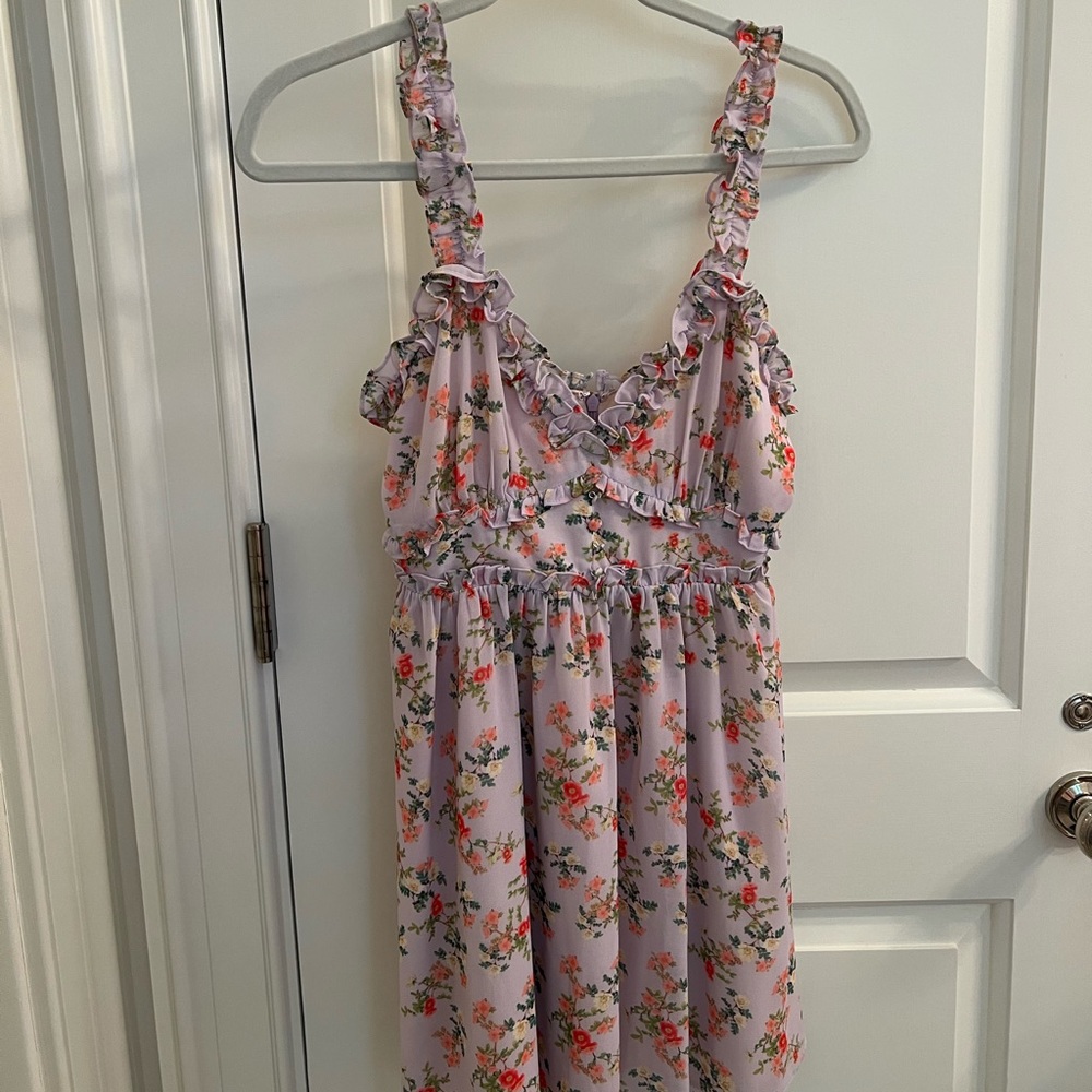lovers and friends lilac ruffle mini dress!! Worn twice!